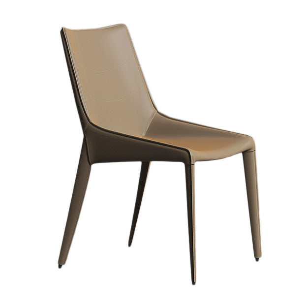 Contemporary Style Metal Chairs Dining Armless Chairs for Kitchen Brown 1 Piece Clearhalo 'Dining Chairs' 'Dining Tables & Seating' 'dining_chair' 'furn' 'furn_dining_chair' 'Furniture' 'furniture_dining_chair' 'Kitchen & Dining Furniture' 4877646