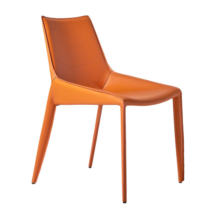 Contemporary Style Metal Chairs Dining Armless Chairs for Kitchen Orange 1 Piece Clearhalo 'Dining Chairs' 'Dining Tables & Seating' 'dining_chair' 'furn' 'furn_dining_chair' 'Furniture' 'furniture_dining_chair' 'Kitchen & Dining Furniture' 4877649