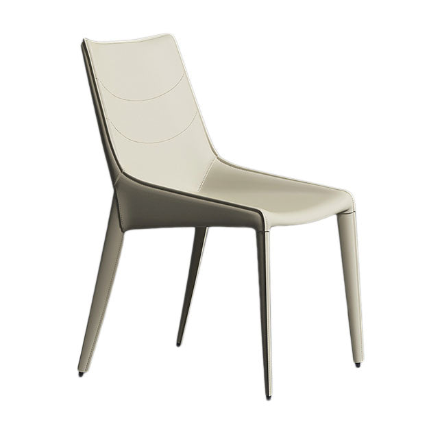 Contemporary Style Metal Chairs Dining Armless Chairs for Kitchen Off-White 1 Piece Clearhalo 'Dining Chairs' 'Dining Tables & Seating' 'dining_chair' 'furn' 'furn_dining_chair' 'Furniture' 'furniture_dining_chair' 'Kitchen & Dining Furniture' 4877650