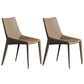Contemporary Style Metal Chairs Dining Armless Chairs for Kitchen Brown 2 Piece Set Clearhalo 'Dining Chairs' 'Dining Tables & Seating' 'dining_chair' 'furn' 'furn_dining_chair' 'Furniture' 'furniture_dining_chair' 'Kitchen & Dining Furniture' 4877656