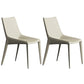 Contemporary Style Metal Chairs Dining Armless Chairs for Kitchen Off-White 2 Piece Set Clearhalo 'Dining Chairs' 'Dining Tables & Seating' 'dining_chair' 'furn' 'furn_dining_chair' 'Furniture' 'furniture_dining_chair' 'Kitchen & Dining Furniture' 4877661