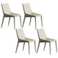 Contemporary Style Metal Chairs Dining Armless Chairs for Kitchen Off-White 4 Piece Set Clearhalo 'Dining Chairs' 'Dining Tables & Seating' 'dining_chair' 'furn' 'furn_dining_chair' 'Furniture' 'furniture_dining_chair' 'Kitchen & Dining Furniture' 4877670