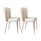 Nordic Glam Style Metal Chairs Dining Armless Chair for Kitchen Off-White 2 Piece Set Clearhalo 'Dining Chairs' 'Dining Tables & Seating' 'dining_chair' 'furn' 'furn_dining_chair' 'Furniture' 'furniture_dining_chair' 'Kitchen & Dining Furniture' 4877674
