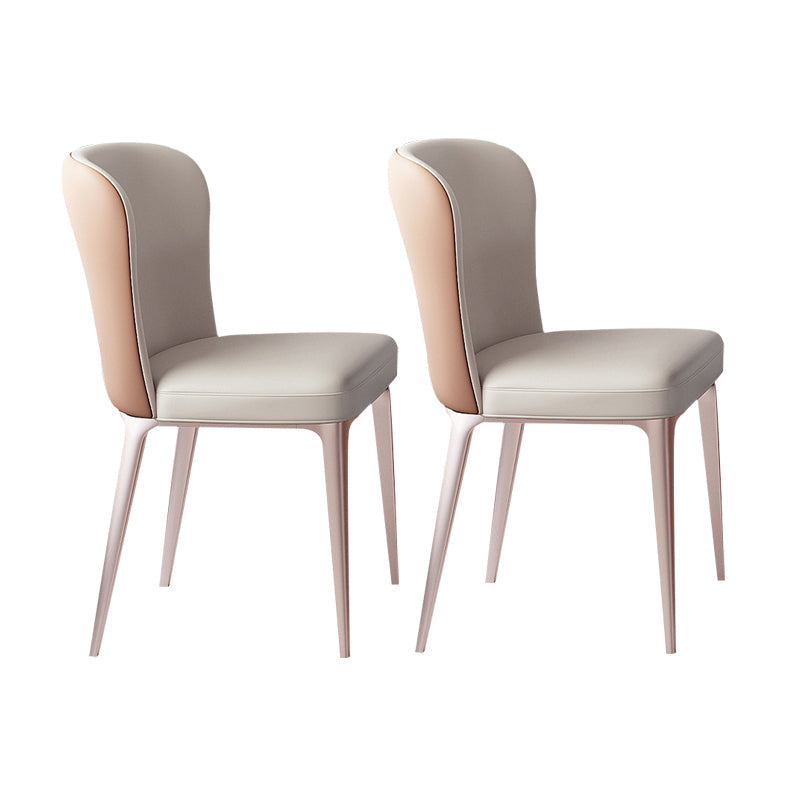 Nordic Glam Style Metal Chairs Dining Armless Chair for Kitchen Gray Purple 2 Piece Set Clearhalo 'Dining Chairs' 'Dining Tables & Seating' 'dining_chair' 'furn' 'furn_dining_chair' 'Furniture' 'furniture_dining_chair' 'Kitchen & Dining Furniture' 4877675
