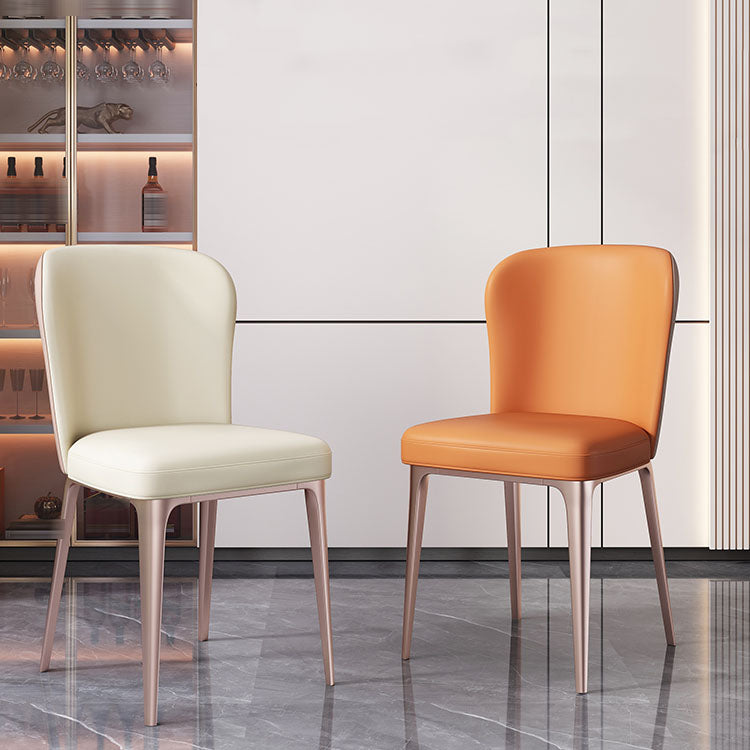Nordic Glam Style Metal Chairs Dining Armless Chair for Kitchen Clearhalo 'Dining Chairs' 'Dining Tables & Seating' 'dining_chair' 'furn' 'furn_dining_chair' 'Furniture' 'furniture_dining_chair' 'Kitchen & Dining Furniture' 4877676