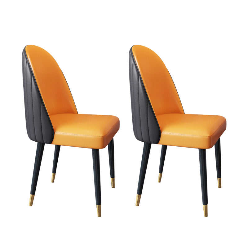 Nordic Glam Style Chairs Dining Armless Chair for Kitchen with Metal Legs Coffee 2 Piece Set Clearhalo 'Dining Chairs' 'Dining Tables & Seating' 'dining_chair' 'furn' 'furn_dining_chair' 'Furniture' 'furniture_dining_chair' 'Kitchen & Dining Furniture' 4877692