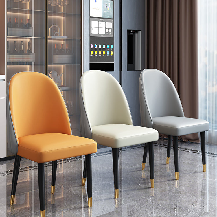 Nordic Glam Style Chairs Dining Armless Chair for Kitchen with Metal Legs Clearhalo 'Dining Chairs' 'Dining Tables & Seating' 'dining_chair' 'furn' 'furn_dining_chair' 'Furniture' 'furniture_dining_chair' 'Kitchen & Dining Furniture' 4877693