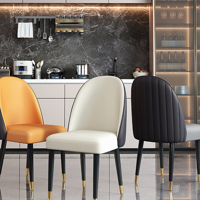 Nordic Glam Style Chairs Dining Armless Chair for Kitchen with Metal Legs Clearhalo 'Dining Chairs' 'Dining Tables & Seating' 'dining_chair' 'furn' 'furn_dining_chair' 'Furniture' 'furniture_dining_chair' 'Kitchen & Dining Furniture' 4877703