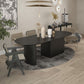 Minimalism Wood Oval Dining Table Wood Base Dining Table with Cabinet Black 55.1"L x 31.5"W x 29.5"H Without Chairs Clearhalo 'Dining Tables & Seating' 'Dining Tables' 'dining_table' 'furn' 'furn_dining_table' 'Furniture' 'furniture_dining_table' 'Kitchen & Dining Furniture' 'kitchen' 'kitchen_dining_table' 4877706