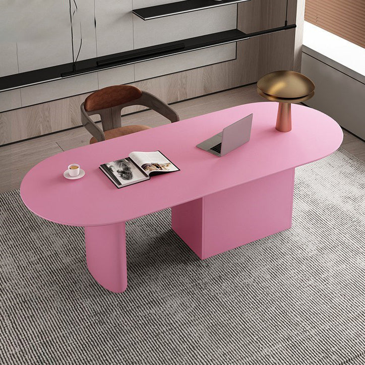 Minimalism Wood Oval Dining Table Wood Base Dining Table with Cabinet Clearhalo 'Dining Tables & Seating' 'Dining Tables' 'dining_table' 'furn' 'furn_dining_table' 'Furniture' 'furniture_dining_table' 'Kitchen & Dining Furniture' 'kitchen' 'kitchen_dining_table' 4877715