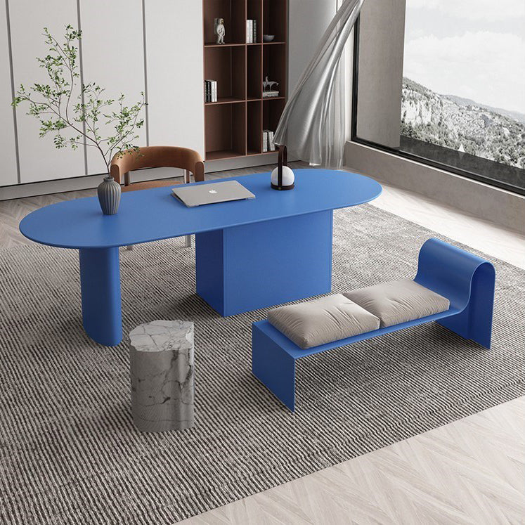 Minimalism Wood Oval Dining Table Wood Base Dining Table with Cabinet Clearhalo 'Dining Tables & Seating' 'Dining Tables' 'dining_table' 'furn' 'furn_dining_table' 'Furniture' 'furniture_dining_table' 'Kitchen & Dining Furniture' 'kitchen' 'kitchen_dining_table' 4877719