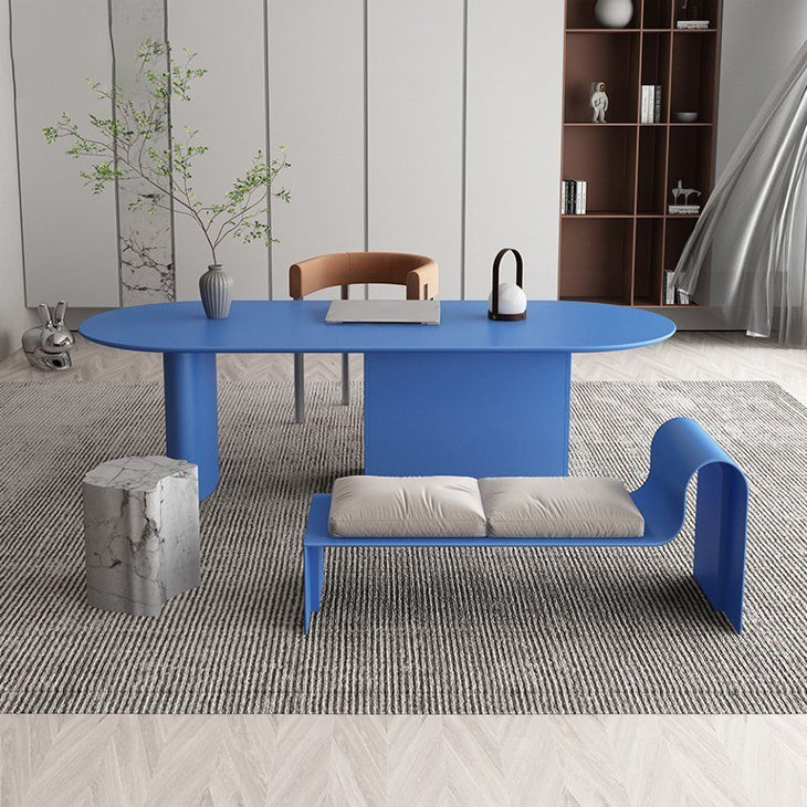 Minimalism Wood Oval Dining Table Wood Base Dining Table with Cabinet Clearhalo 'Dining Tables & Seating' 'Dining Tables' 'dining_table' 'furn' 'furn_dining_table' 'Furniture' 'furniture_dining_table' 'Kitchen & Dining Furniture' 'kitchen' 'kitchen_dining_table' 4877721