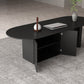 Minimalism Wood Oval Dining Table Wood Base Dining Table with Cabinet Clearhalo 'Dining Tables & Seating' 'Dining Tables' 'dining_table' 'furn' 'furn_dining_table' 'Furniture' 'furniture_dining_table' 'Kitchen & Dining Furniture' 'kitchen' 'kitchen_dining_table' 4877722