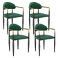 Scandinavian Home Velvet Counter Stool Matte Finish Footrest Stool Green 4 Piece Set Short Stool(18"H) Clearhalo 'Bar Furniture' 'Bar Stools' 'bar_stools' 'furn' 'furn_bar_stools' 'Furniture' 'furniture_bar_stools' 'Kitchen & Dining Furniture' 4877741