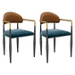 Scandinavian Home Velvet Counter Stool Matte Finish Footrest Stool Blue-Red 2 Piece Set Short Stool(18"H) Clearhalo 'Bar Furniture' 'Bar Stools' 'bar_stools' 'furn' 'furn_bar_stools' 'Furniture' 'furniture_bar_stools' 'Kitchen & Dining Furniture' 4877744