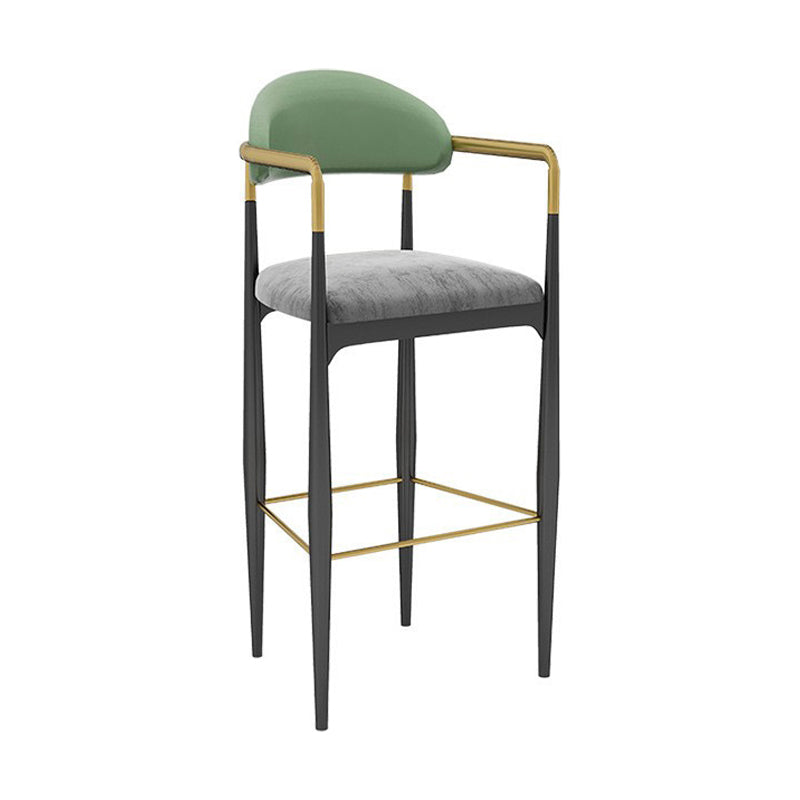 Scandinavian Home Velvet Counter Stool Matte Finish Footrest Stool Clearhalo 'Bar Furniture' 'Bar Stools' 'bar_stools' 'furn' 'furn_bar_stools' 'Furniture' 'furniture_bar_stools' 'Kitchen & Dining Furniture' 4877747