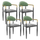 Scandinavian Home Velvet Counter Stool Matte Finish Footrest Stool Gray-Green 4 Piece Set Short Stool(18"H) Clearhalo 'Bar Furniture' 'Bar Stools' 'bar_stools' 'furn' 'furn_bar_stools' 'Furniture' 'furniture_bar_stools' 'Kitchen & Dining Furniture' 4877749