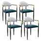 Scandinavian Home Velvet Counter Stool Matte Finish Footrest Stool White-Blue 4 Piece Set Short Stool(18"H) Clearhalo 'Bar Furniture' 'Bar Stools' 'bar_stools' 'furn' 'furn_bar_stools' 'Furniture' 'furniture_bar_stools' 'Kitchen & Dining Furniture' 4877754