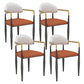 Scandinavian Home Velvet Counter Stool Matte Finish Footrest Stool Orange White 4 Piece Set Short Stool(18"H) Clearhalo 'Bar Furniture' 'Bar Stools' 'bar_stools' 'furn' 'furn_bar_stools' 'Furniture' 'furniture_bar_stools' 'Kitchen & Dining Furniture' 4877756