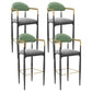 Scandinavian Home Velvet Counter Stool Matte Finish Footrest Stool Pewter 4 Piece Set Bar Stool(30"H) Clearhalo 'Bar Furniture' 'Bar Stools' 'bar_stools' 'furn' 'furn_bar_stools' 'Furniture' 'furniture_bar_stools' 'Kitchen & Dining Furniture' 4877758