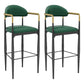 Scandinavian Home Velvet Counter Stool Matte Finish Footrest Stool Green 2 Piece Set Bar Stool(30"H) Clearhalo 'Bar Furniture' 'Bar Stools' 'bar_stools' 'furn' 'furn_bar_stools' 'Furniture' 'furniture_bar_stools' 'Kitchen & Dining Furniture' 4877759