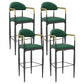 Scandinavian Home Velvet Counter Stool Matte Finish Footrest Stool Green 4 Piece Set Bar Stool(30"H) Clearhalo 'Bar Furniture' 'Bar Stools' 'bar_stools' 'furn' 'furn_bar_stools' 'Furniture' 'furniture_bar_stools' 'Kitchen & Dining Furniture' 4877760