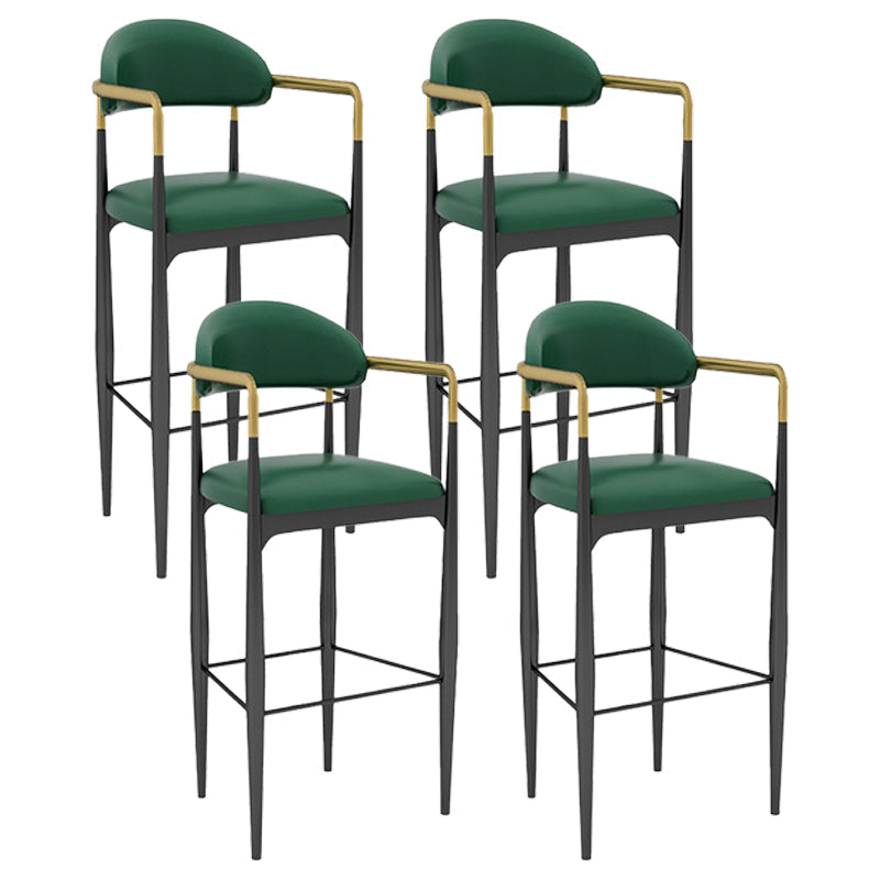 Scandinavian Home Velvet Counter Stool Matte Finish Footrest Stool Green 4 Piece Set Bar Stool(30"H) Clearhalo 'Bar Furniture' 'Bar Stools' 'bar_stools' 'furn' 'furn_bar_stools' 'Furniture' 'furniture_bar_stools' 'Kitchen & Dining Furniture' 4877760