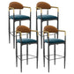 Scandinavian Home Velvet Counter Stool Matte Finish Footrest Stool Blue-Red 4 Piece Set Bar Stool(30"H) Clearhalo 'Bar Furniture' 'Bar Stools' 'bar_stools' 'furn' 'furn_bar_stools' 'Furniture' 'furniture_bar_stools' 'Kitchen & Dining Furniture' 4877762