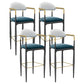 Scandinavian Home Velvet Counter Stool Matte Finish Footrest Stool Blue-White 4 Piece Set Bar Stool(30"H) Clearhalo 'Bar Furniture' 'Bar Stools' 'bar_stools' 'furn' 'furn_bar_stools' 'Furniture' 'furniture_bar_stools' 'Kitchen & Dining Furniture' 4877766