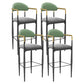 Scandinavian Home Velvet Counter Stool Matte Finish Footrest Stool Gray-Green 4 Piece Set Bar Stool(30"H) Clearhalo 'Bar Furniture' 'Bar Stools' 'bar_stools' 'furn' 'furn_bar_stools' 'Furniture' 'furniture_bar_stools' 'Kitchen & Dining Furniture' 4877768