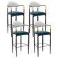 Scandinavian Home Velvet Counter Stool Matte Finish Footrest Stool White-Blue 4 Piece Set Bar Stool(30"H) Clearhalo 'Bar Furniture' 'Bar Stools' 'bar_stools' 'furn' 'furn_bar_stools' 'Furniture' 'furniture_bar_stools' 'Kitchen & Dining Furniture' 4877772