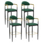 Scandinavian Home Velvet Counter Stool Matte Finish Footrest Stool Green Gold 4 Piece Set Bar Stool(30"H) Clearhalo 'Bar Furniture' 'Bar Stools' 'bar_stools' 'furn' 'furn_bar_stools' 'Furniture' 'furniture_bar_stools' 'Kitchen & Dining Furniture' 4877776