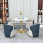 Glam 1/2/4/5 Pieces Gold Dinette Set with White Sintered Stone Top Round Dining Table Set Clearhalo 'Dining Room Sets' 'Dining Tables & Seating' 'dining_room_set' 'furn' 'furn_dining_room_set' 'Furniture' 'furniture_dining_room_set' 'Kitchen & Dining Furniture' 4877781