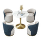 Glam 1/2/4/5 Pieces Gold Dinette Set with White Sintered Stone Top Round Dining Table Set Clearhalo 'Dining Room Sets' 'Dining Tables & Seating' 'dining_room_set' 'furn' 'furn_dining_room_set' 'Furniture' 'furniture_dining_room_set' 'Kitchen & Dining Furniture' 4877788