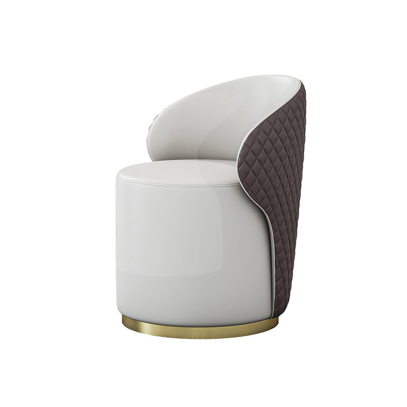 Glam 1/2/4/5 Pieces Gold Dinette Set with White Sintered Stone Top Round Dining Table Set 1 Brown Chair Clearhalo 'Dining Room Sets' 'Dining Tables & Seating' 'dining_room_set' 'furn' 'furn_dining_room_set' 'Furniture' 'furniture_dining_room_set' 'Kitchen & Dining Furniture' 4877793