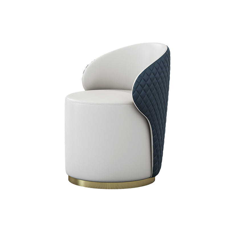 Glam 1/2/4/5 Pieces Gold Dinette Set with White Sintered Stone Top Round Dining Table Set 1 Blue Chair Clearhalo 'Dining Room Sets' 'Dining Tables & Seating' 'dining_room_set' 'furn' 'furn_dining_room_set' 'Furniture' 'furniture_dining_room_set' 'Kitchen & Dining Furniture' 4877797