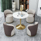 Glam 1/2/4/5 Pieces Gold Dinette Set with White Sintered Stone Top Round Dining Table Set Clearhalo 'Dining Room Sets' 'Dining Tables & Seating' 'dining_room_set' 'furn' 'furn_dining_room_set' 'Furniture' 'furniture_dining_room_set' 'Kitchen & Dining Furniture' 4877798