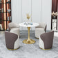 Glam 1/2/4/5 Pieces Gold Dinette Set with White Sintered Stone Top Round Dining Table Set Clearhalo 'Dining Room Sets' 'Dining Tables & Seating' 'dining_room_set' 'furn' 'furn_dining_room_set' 'Furniture' 'furniture_dining_room_set' 'Kitchen & Dining Furniture' 4877799