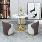 Glam 1/2/4/5 Pieces Gold Dinette Set with White Sintered Stone Top Round Dining Table Set Clearhalo 'Dining Room Sets' 'Dining Tables & Seating' 'dining_room_set' 'furn' 'furn_dining_room_set' 'Furniture' 'furniture_dining_room_set' 'Kitchen & Dining Furniture' 4877800