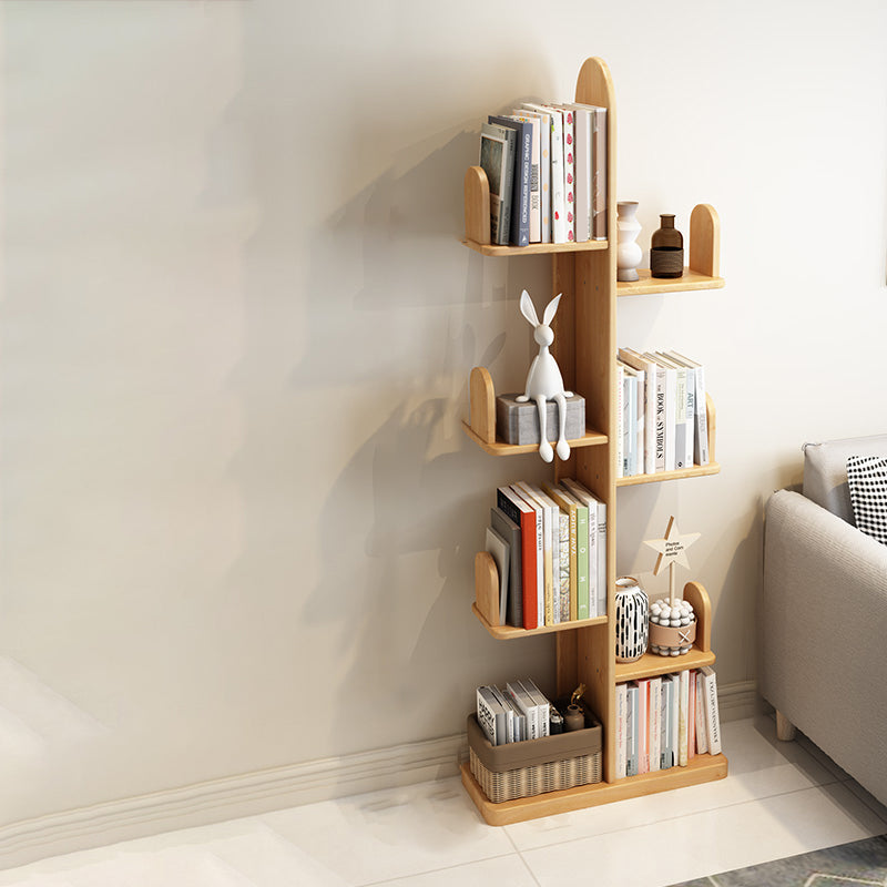 Modern Style Open Bookshelf Solid Wood Shelf Bookcase for Home 23.6"L x 9.4"W x 65"H Natural Clearhalo 'Bookcases' 'furn' 'furn_bookcases' 'Furniture' 'furniture_bookcases' 'Office Furniture' 4878308