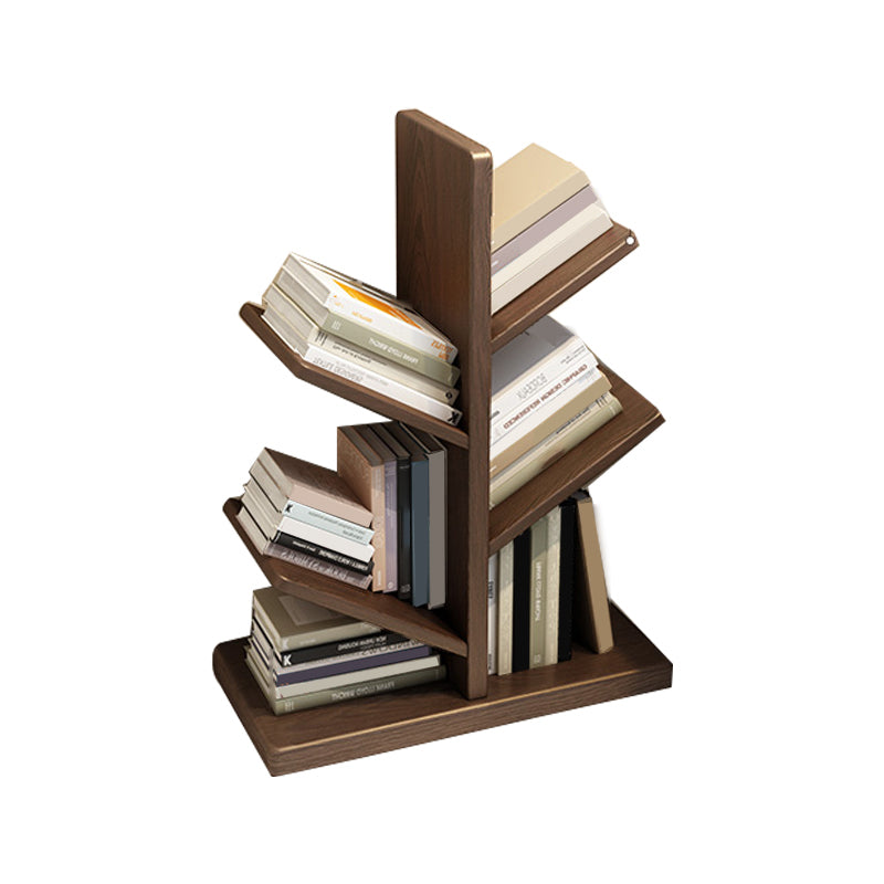 Modern Style Open Bookshelf Solid Wood Shelf Bookcase for Home 22"L x 11.8"W x 31.5"H Walnut Clearhalo 'Bookcases' 'furn' 'furn_bookcases' 'Furniture' 'furniture_bookcases' 'Office Furniture' 4878316