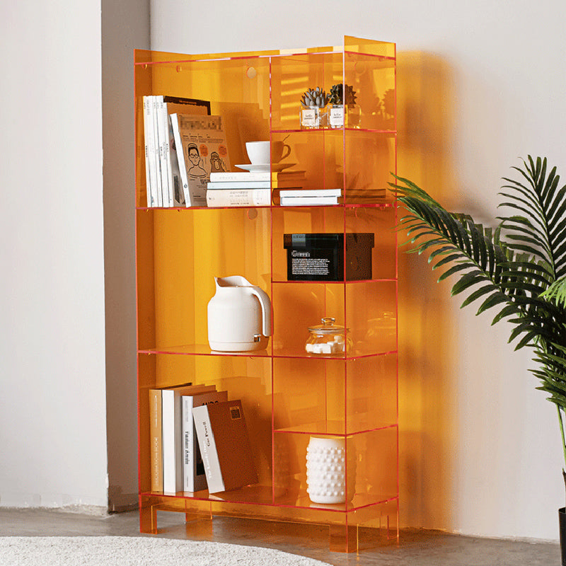 Glam Style Acrylic Standard Bookcase Vertical Bookshelf,47.2" H x 9.8" W Clearhalo 'Bookcases' 'furn' 'furn_bookcases' 'Furniture' 'furniture_bookcases' 'Office Furniture' 4878324