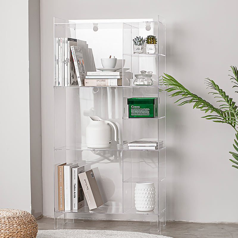 Glam Style Acrylic Standard Bookcase Vertical Bookshelf,47.2" H x 9.8" W Clear Clearhalo 'Bookcases' 'furn' 'furn_bookcases' 'Furniture' 'furniture_bookcases' 'Office Furniture' 4878325