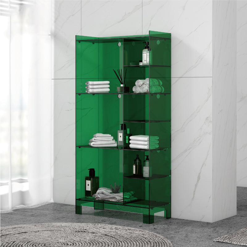 Glam Style Acrylic Standard Bookcase Vertical Bookshelf,47.2" H x 9.8" W Green Clearhalo 'Bookcases' 'furn' 'furn_bookcases' 'Furniture' 'furniture_bookcases' 'Office Furniture' 4878326