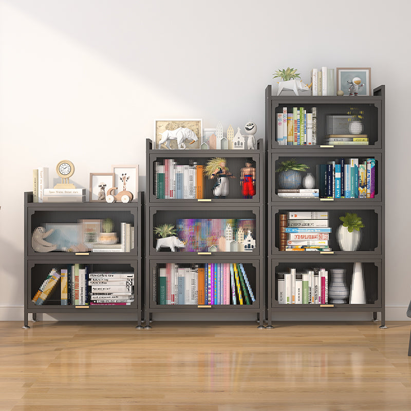 Industrial Style Metal Bookshelf Closed Back Shelf Bookcase with Doors Clearhalo 'Bookcases' 'furn' 'furn_bookcases' 'Furniture' 'furniture_bookcases' 'Office Furniture' 4878381