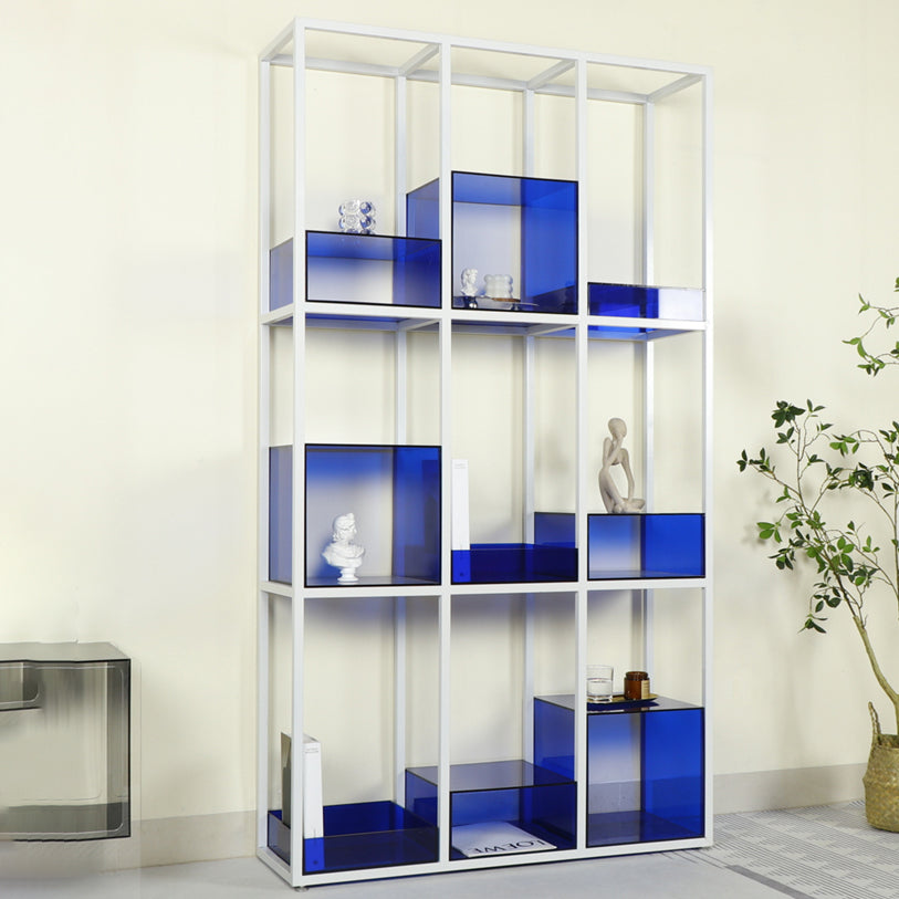 Scandinavian Open Etagere Bookshelf with Iron Frame Acrylic Bookcase Clearhalo 'Bookcases' 'furn' 'furn_bookcases' 'Furniture' 'furniture_bookcases' 'Office Furniture' 4878399