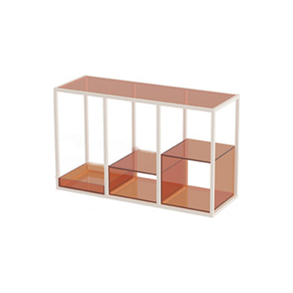 Scandinavian Open Etagere Bookshelf with Iron Frame Acrylic Bookcase 39"L x 12"W x 24"H Brown Clearhalo 'Bookcases' 'furn' 'furn_bookcases' 'Furniture' 'furniture_bookcases' 'Office Furniture' 4878400