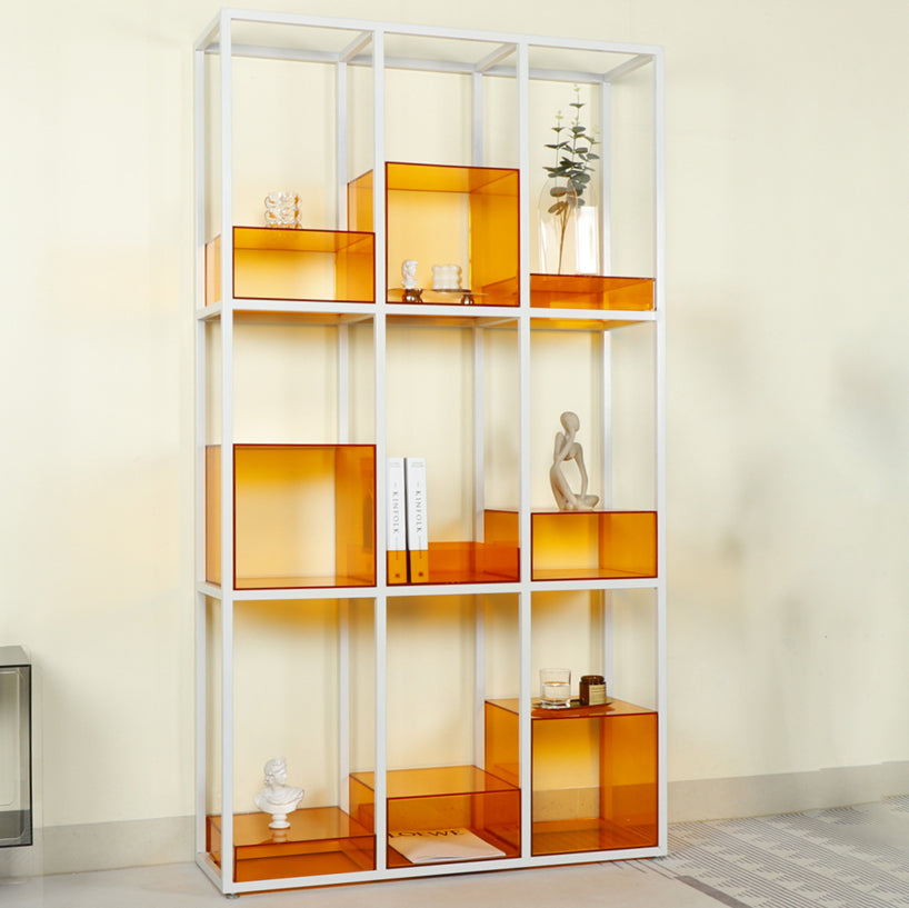 Scandinavian Open Etagere Bookshelf with Iron Frame Acrylic Bookcase Clearhalo 'Bookcases' 'furn' 'furn_bookcases' 'Furniture' 'furniture_bookcases' 'Office Furniture' 4878404