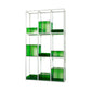 Scandinavian Open Etagere Bookshelf with Iron Frame Acrylic Bookcase 39.4"L x 11.8"W x 70.9"H Green Clearhalo 'Bookcases' 'furn' 'furn_bookcases' 'Furniture' 'furniture_bookcases' 'Office Furniture' 4878405