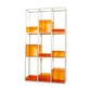 Scandinavian Open Etagere Bookshelf with Iron Frame Acrylic Bookcase 39.4"L x 11.8"W x 70.9"H Orange Clearhalo 'Bookcases' 'furn' 'furn_bookcases' 'Furniture' 'furniture_bookcases' 'Office Furniture' 4878407